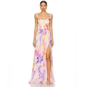 Amanda Uprichard Multicolor Floral Maxi Dress